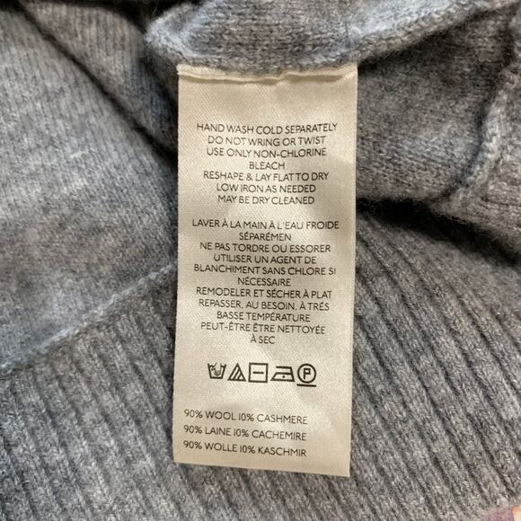 Free People Nocturnal Cardigan Sweater Grey Wool Cashmere Button Front Womens XL - Picture 7 of 9